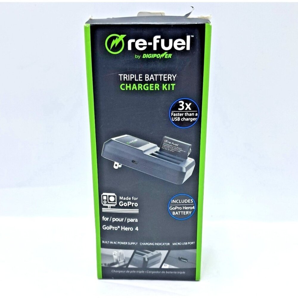 re-fuel GoPro Hero 4 Triple Battery Charger Kit- RFK300-GP4- 1 Battery + Charger
